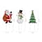 Glitzhome&#xAE; 2ft. Metal Santa, Snowman &#x26; Tree Yard Stake Set
